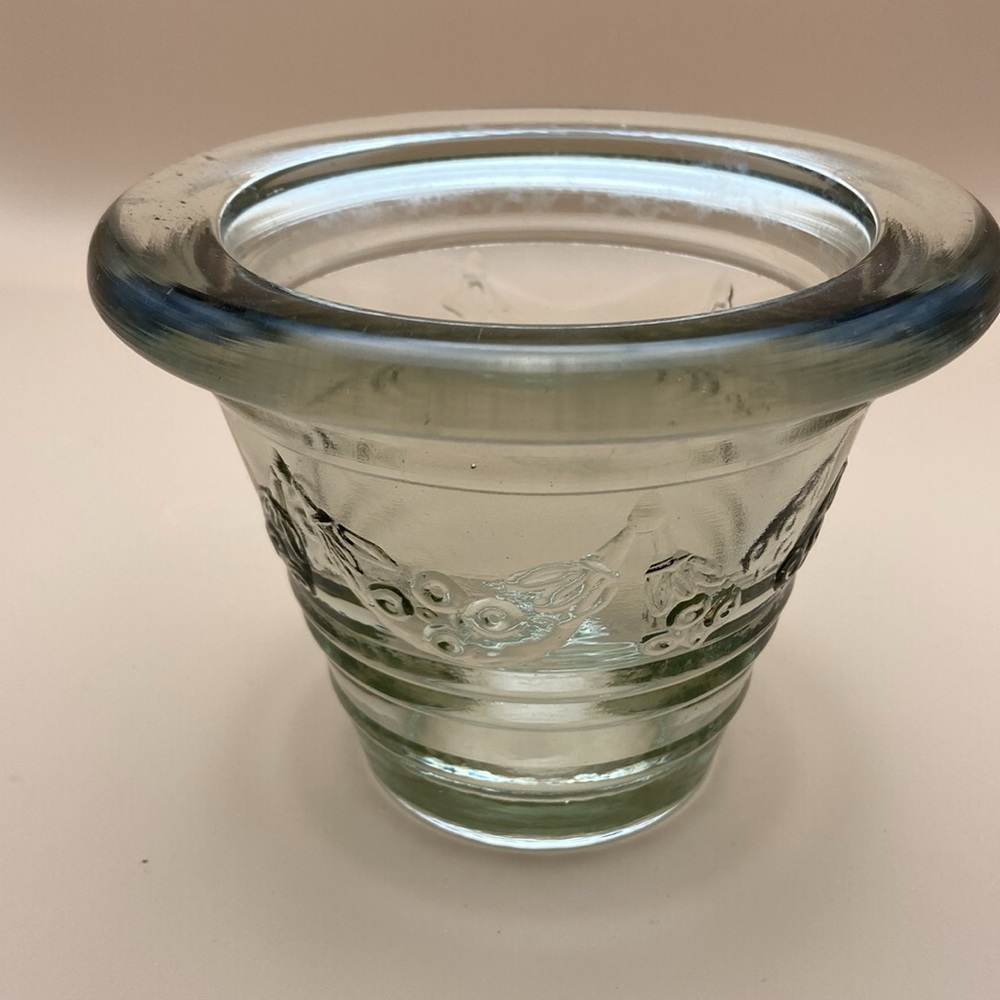 Vintage La Cache Recycled Glass Flower Pot
